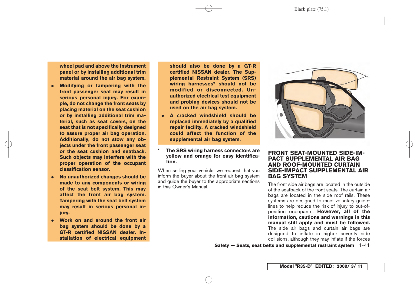 NISSAN 2010 GT-R Sports Sedan User Manual | Page 78 / 314