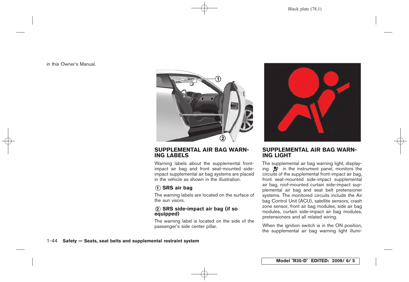 NISSAN 2010 GT-R Sports Sedan User Manual | Page 81 / 314