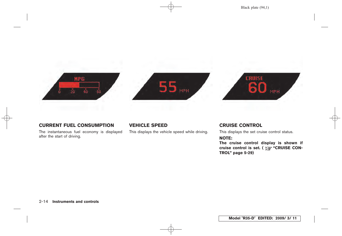 NISSAN 2010 GT-R Sports Sedan User Manual | Page 97 / 314