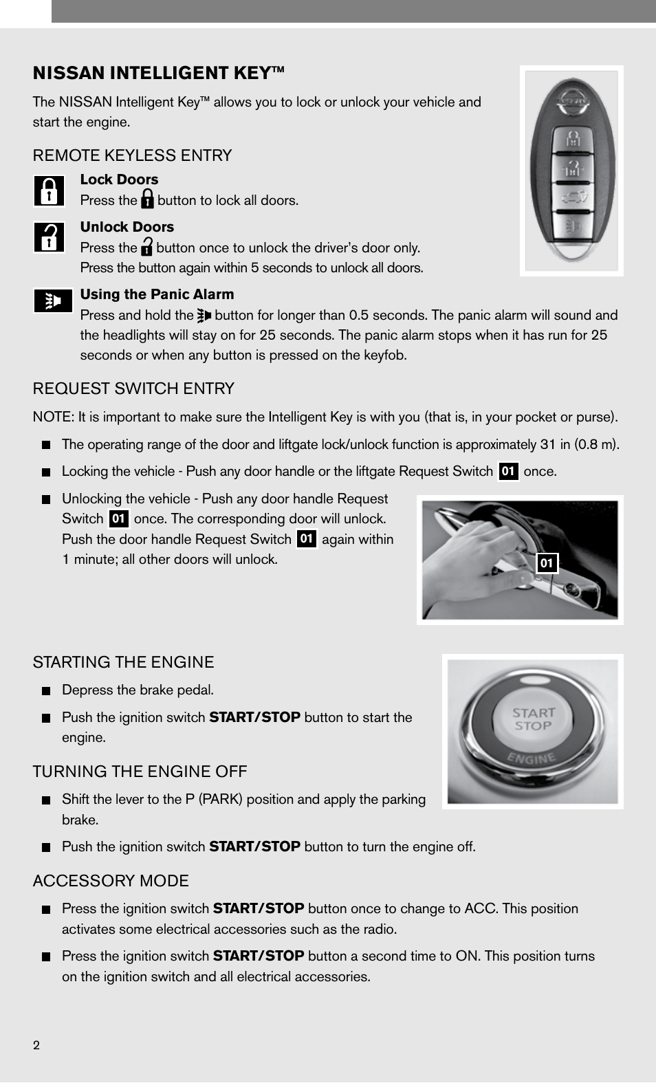 Nissan intelligent key | NISSAN 2010 Murano User Manual | Page 4 / 48