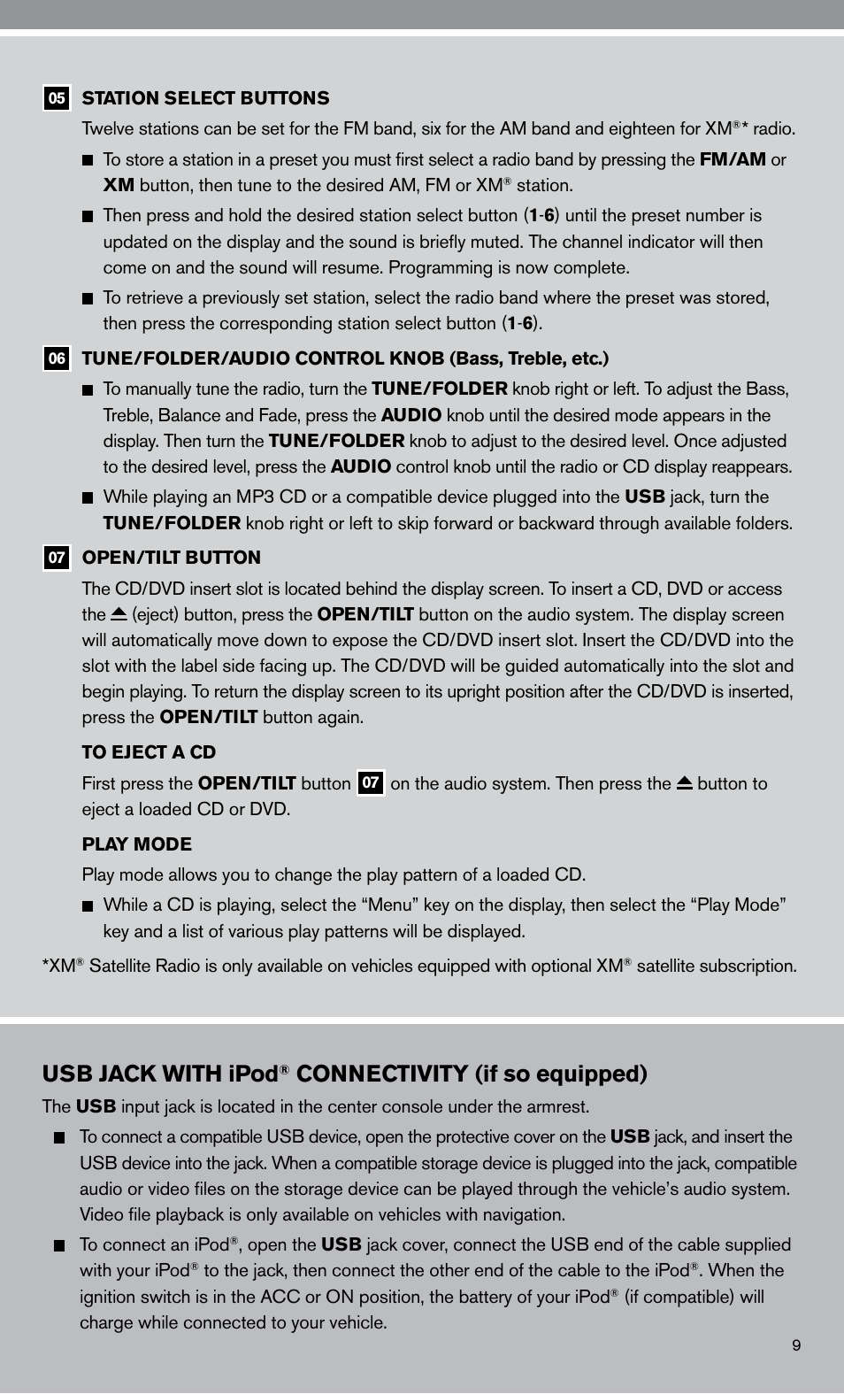 Usb jack with ipod, Connectivity (if so equipped) | NISSAN 2010 Altima Hybrid User Manual | Page 11 / 40