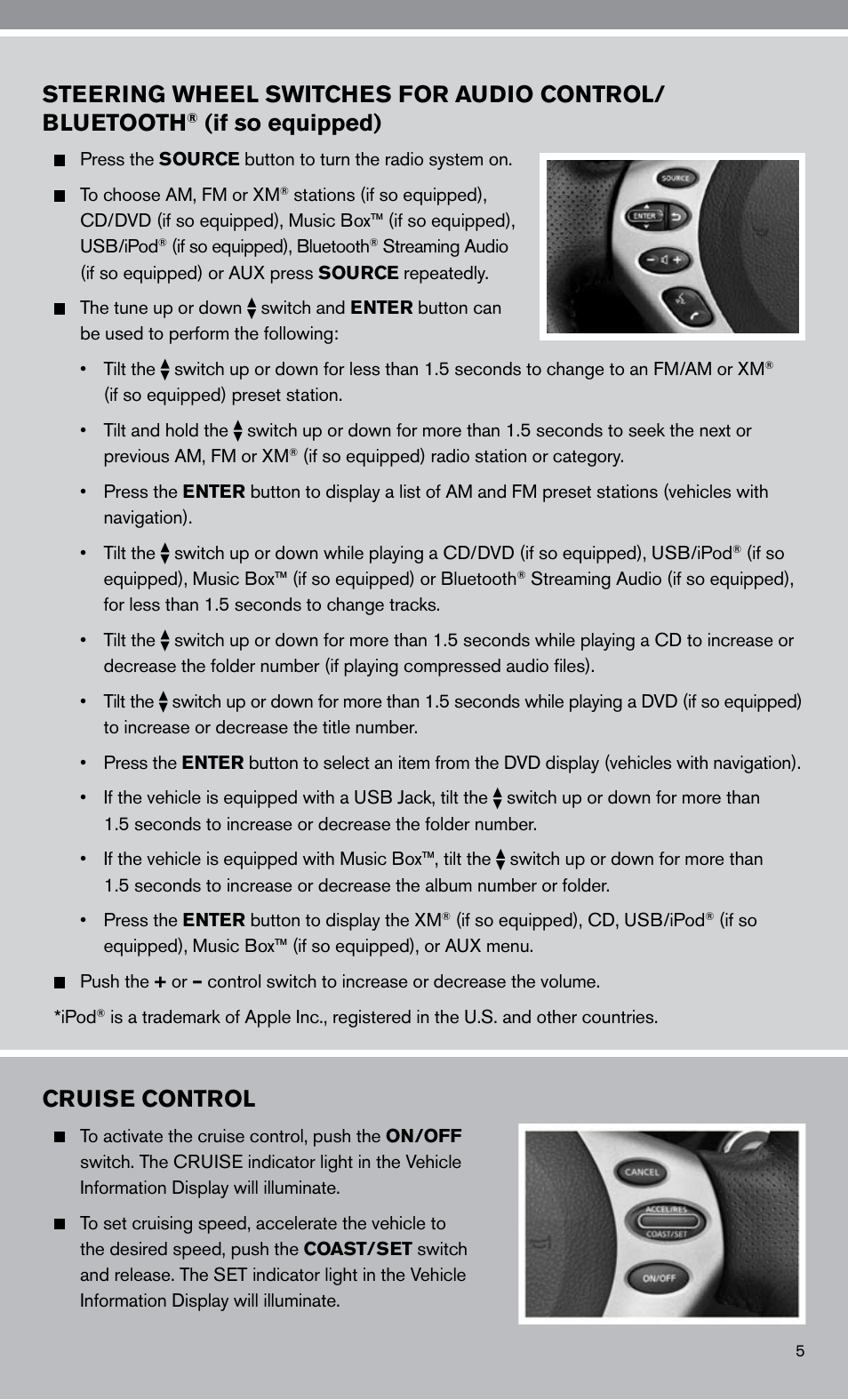 If so equipped), Cruise control | NISSAN 2010 Altima Hybrid User Manual | Page 7 / 40