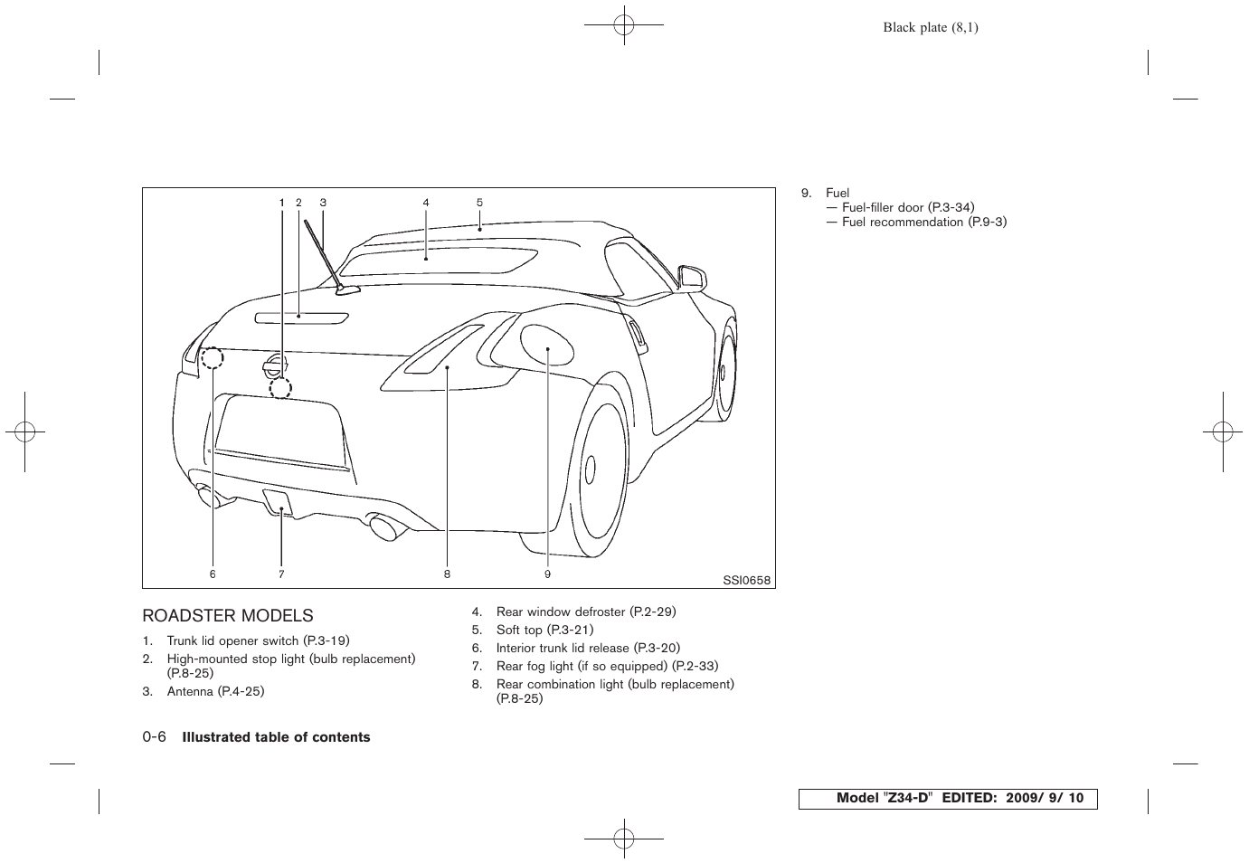 Roadster models -6 | NISSAN 2010 Z Coupe User Manual | Page 12 / 409