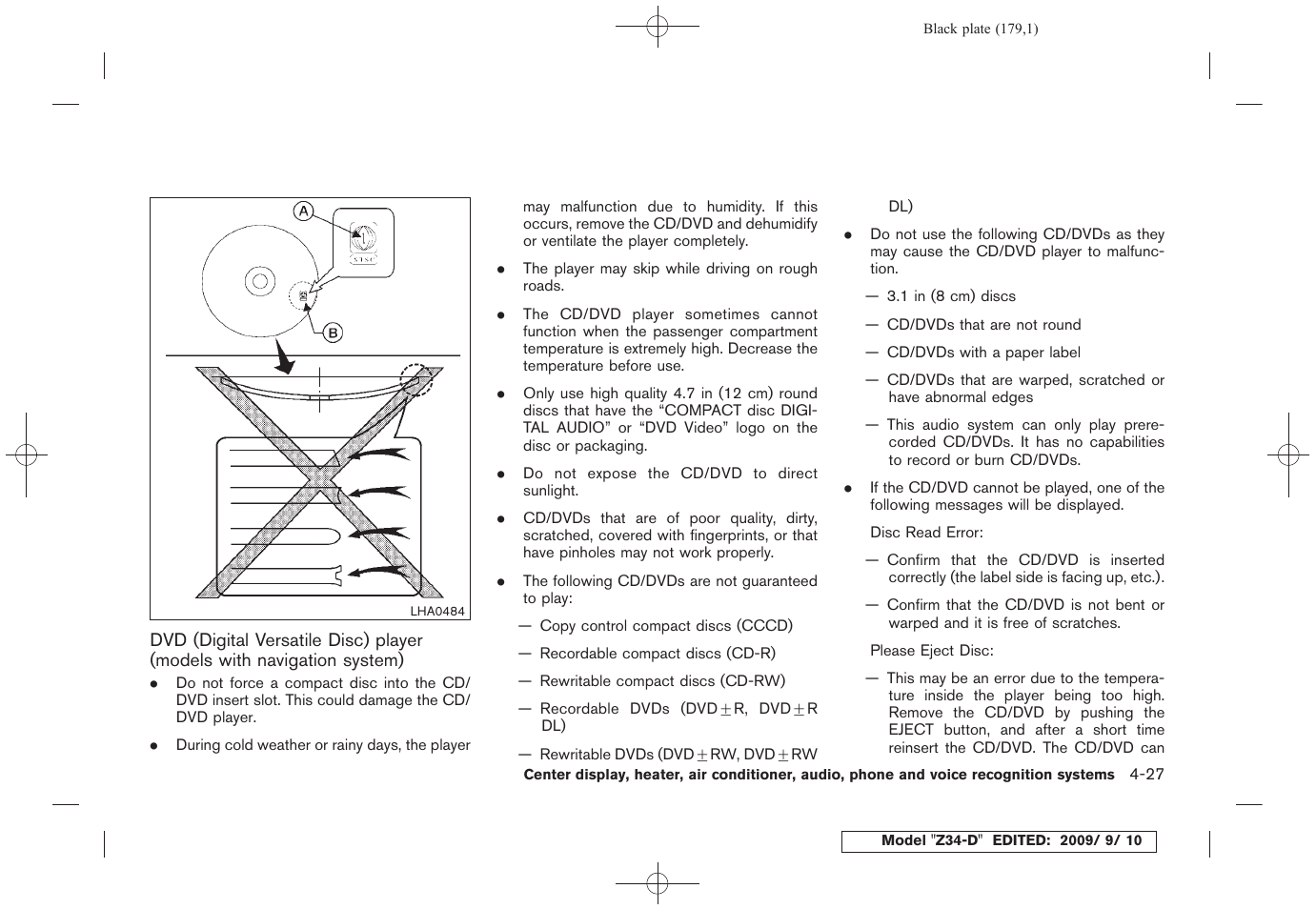NISSAN 2010 Z Coupe User Manual | Page 179 / 409