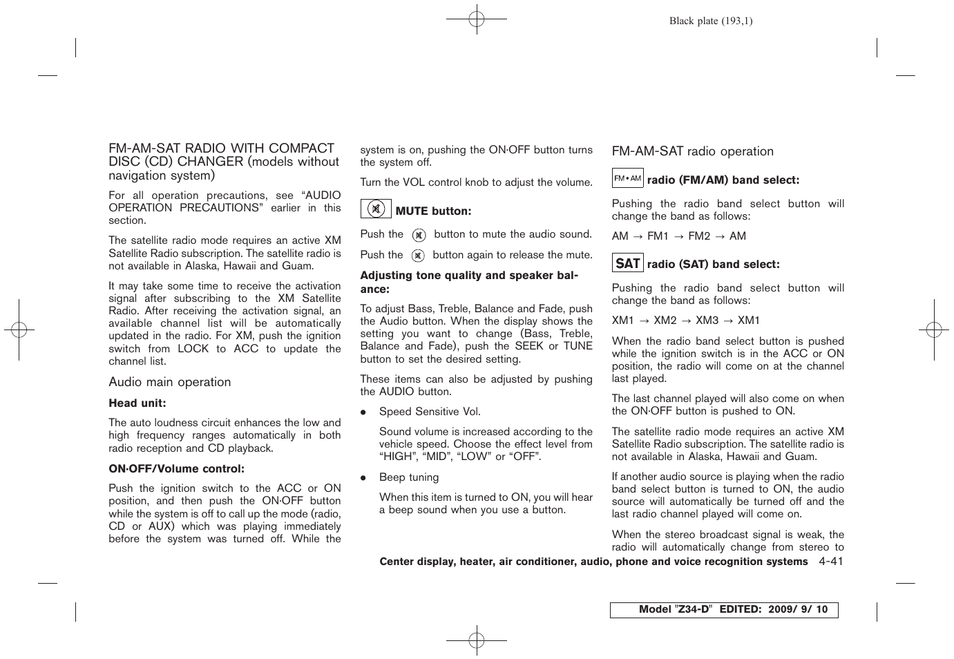 NISSAN 2010 Z Coupe User Manual | Page 193 / 409