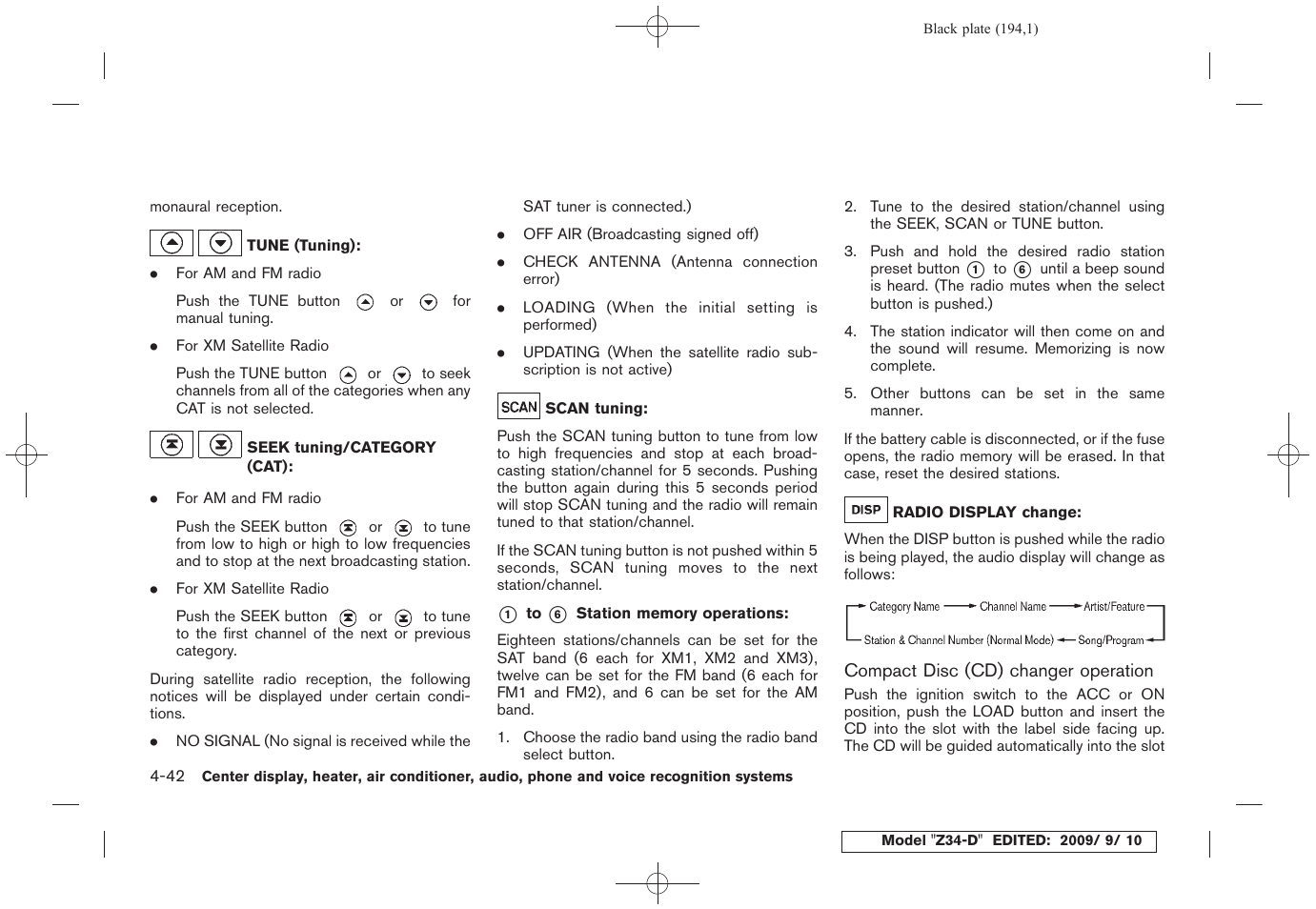 NISSAN 2010 Z Coupe User Manual | Page 194 / 409