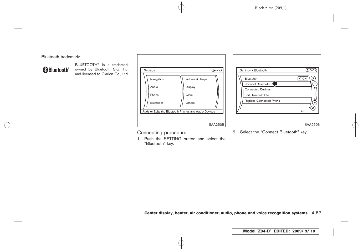 NISSAN 2010 Z Coupe User Manual | Page 209 / 409