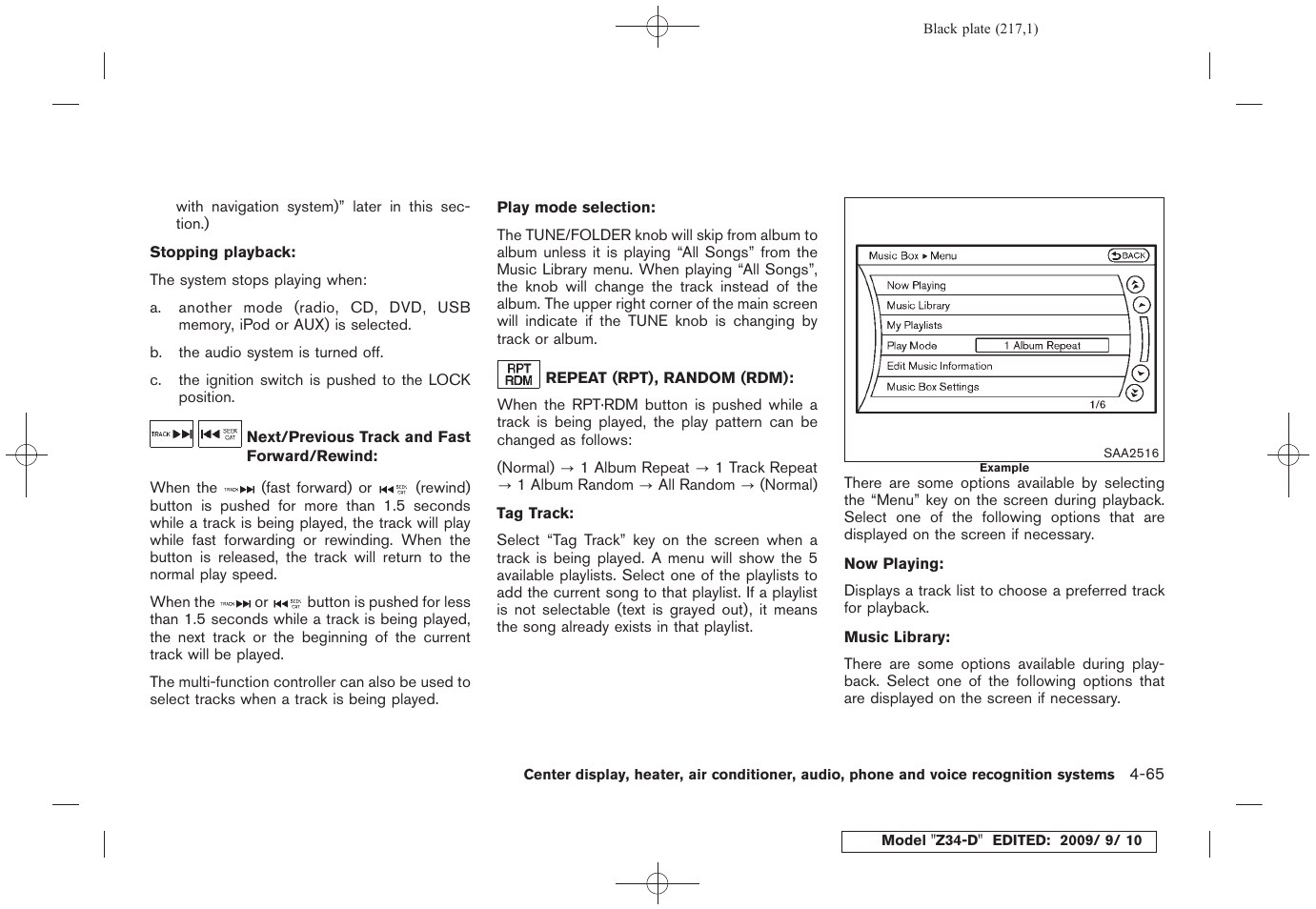 NISSAN 2010 Z Coupe User Manual | Page 217 / 409
