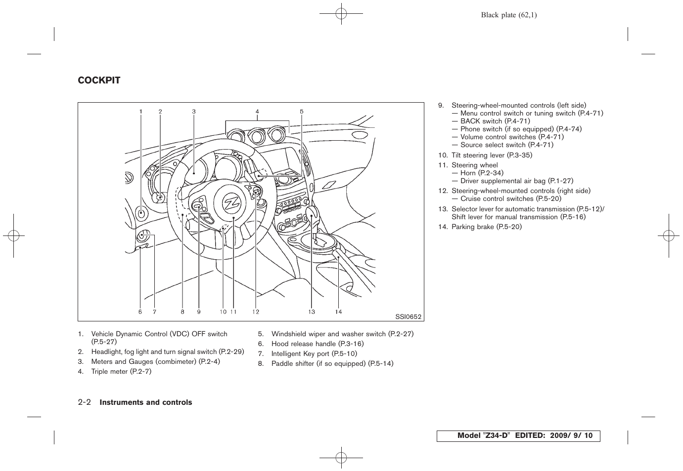 Cockpit -2 | NISSAN 2010 Z Coupe User Manual | Page 64 / 409