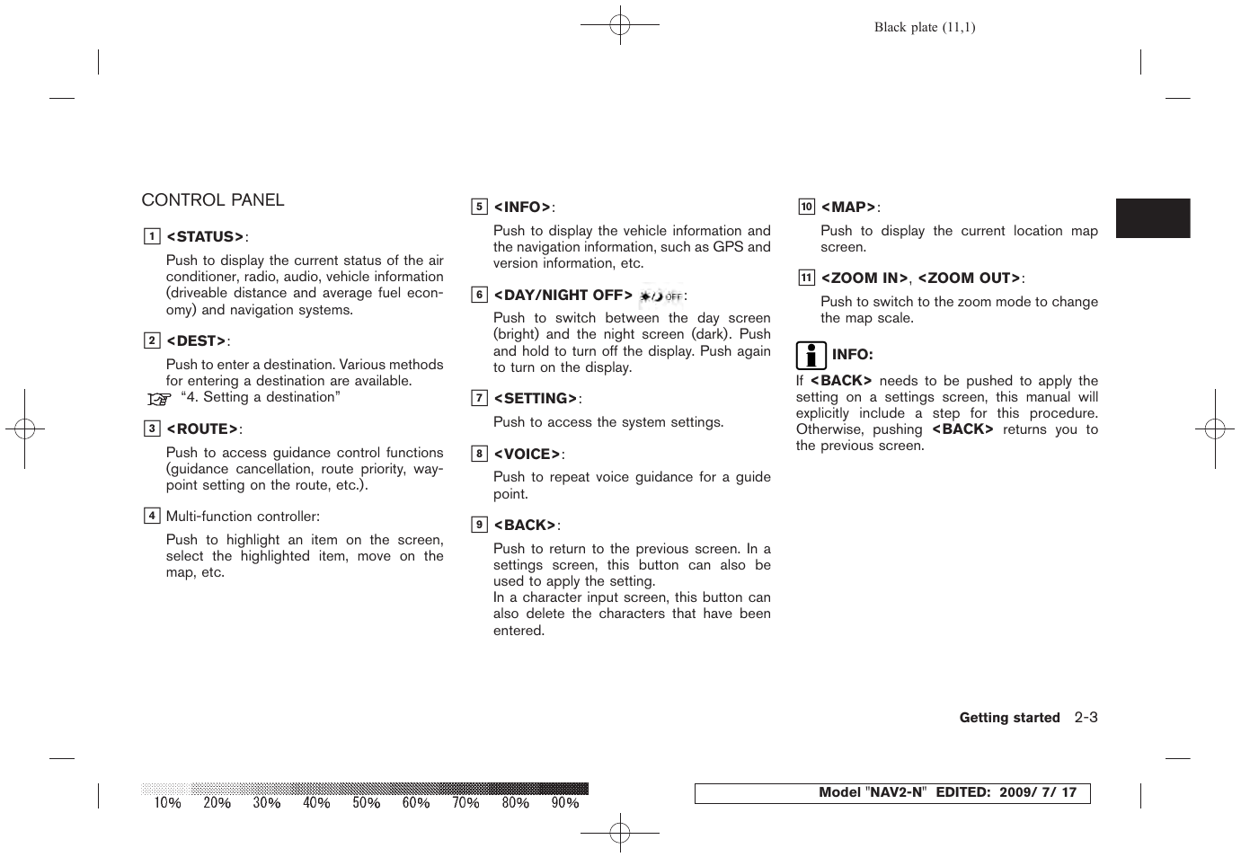 Control panel -3 | NISSAN 2010 Pathfinder User Manual | Page 10 / 234