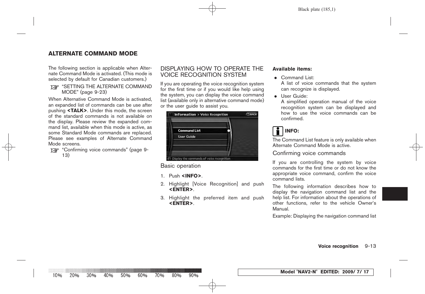 Alternate command mode -13 | NISSAN 2010 Pathfinder User Manual | Page 176 / 234