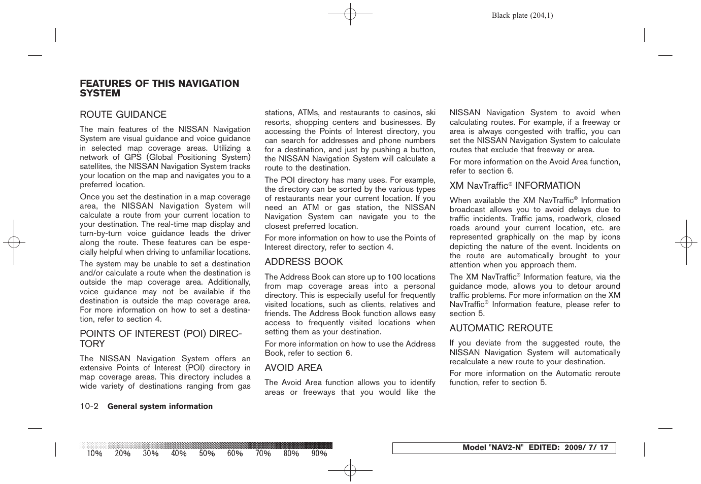 Features of this navigation system -2, Information -2, Automatic reroute -2 | NISSAN 2010 Pathfinder User Manual | Page 195 / 234