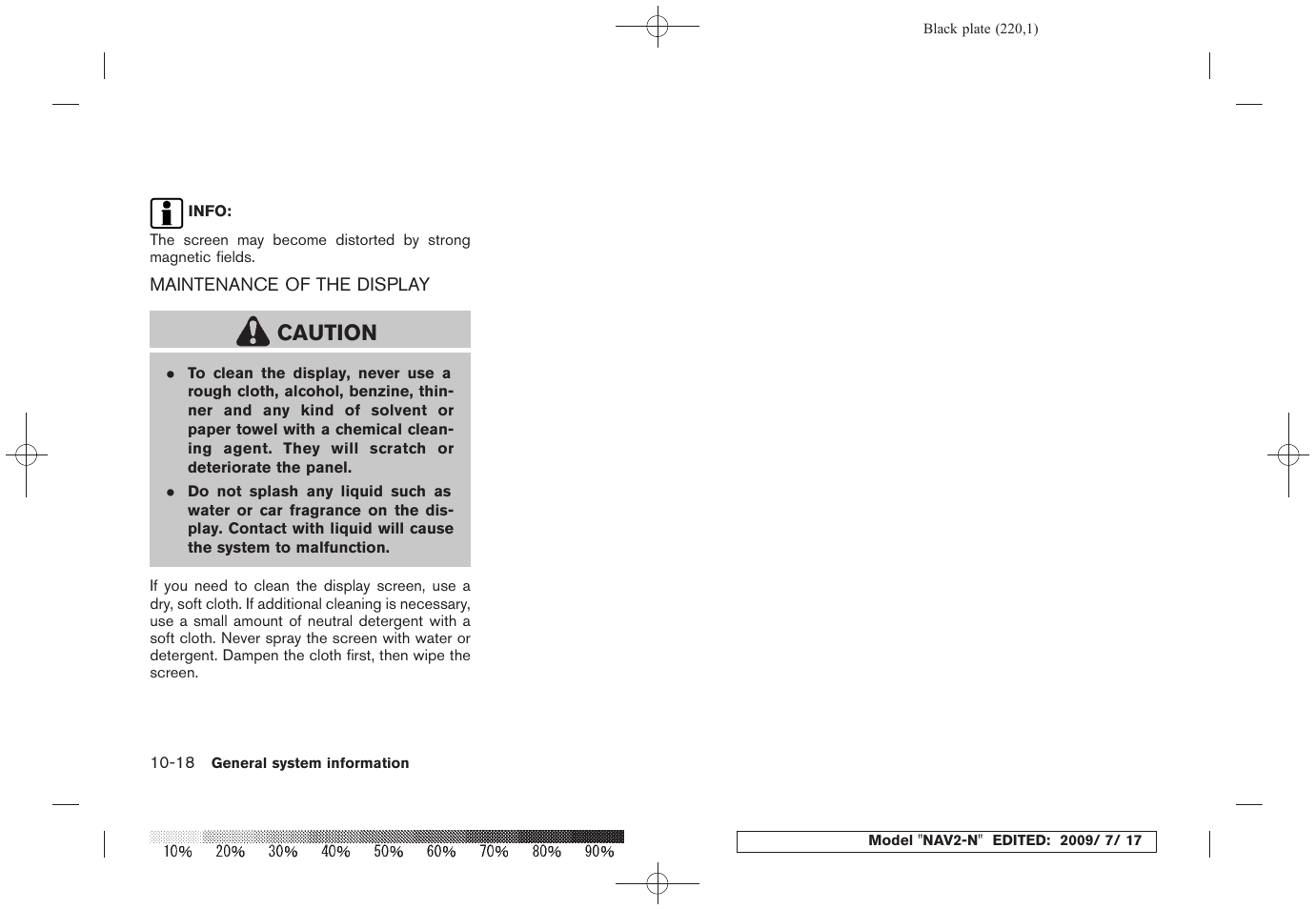 Maintenance of the display -18, Caution | NISSAN 2010 Pathfinder User Manual | Page 211 / 234