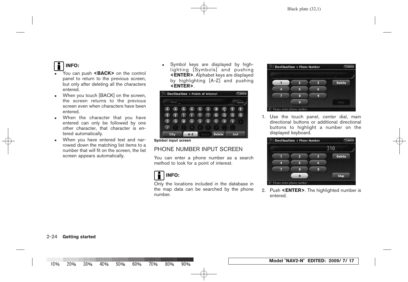 Phone number input screen -24 | NISSAN 2010 Pathfinder User Manual | Page 31 / 234