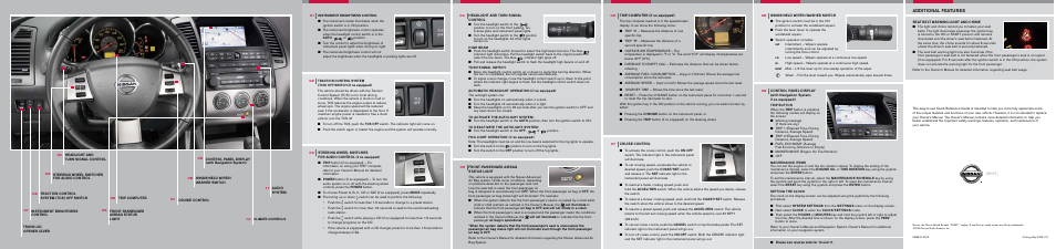 Additional features, Lcn0042 | NISSAN ALTIMA 2006 User Manual | Page 2 / 13