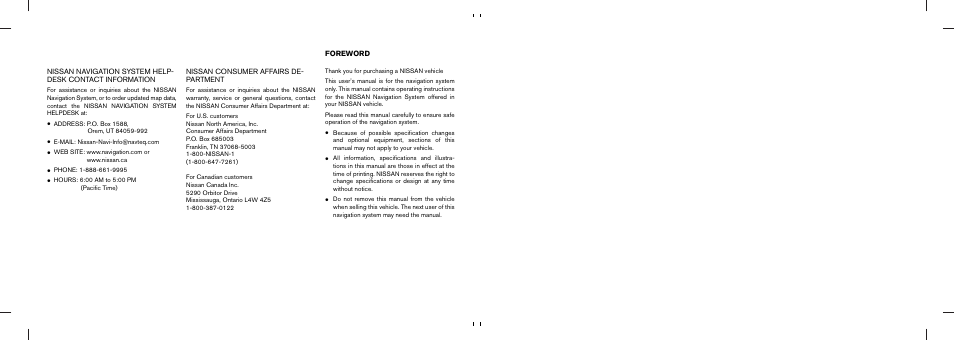 NISSAN 2010 Versa User Manual | Page 2 / 79