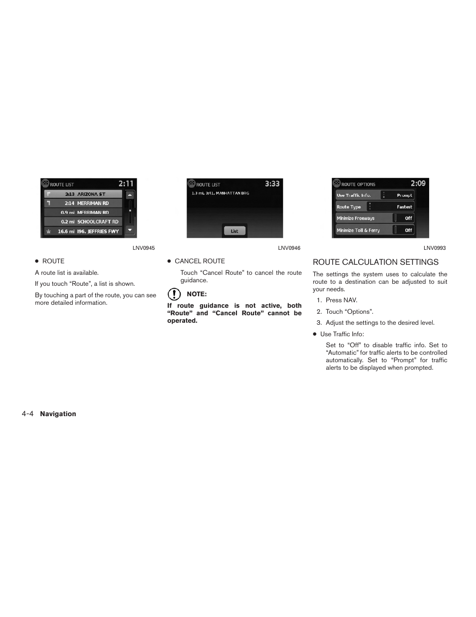 Route calculation settings -4 | NISSAN 2010 Versa User Manual | Page 29 / 79
