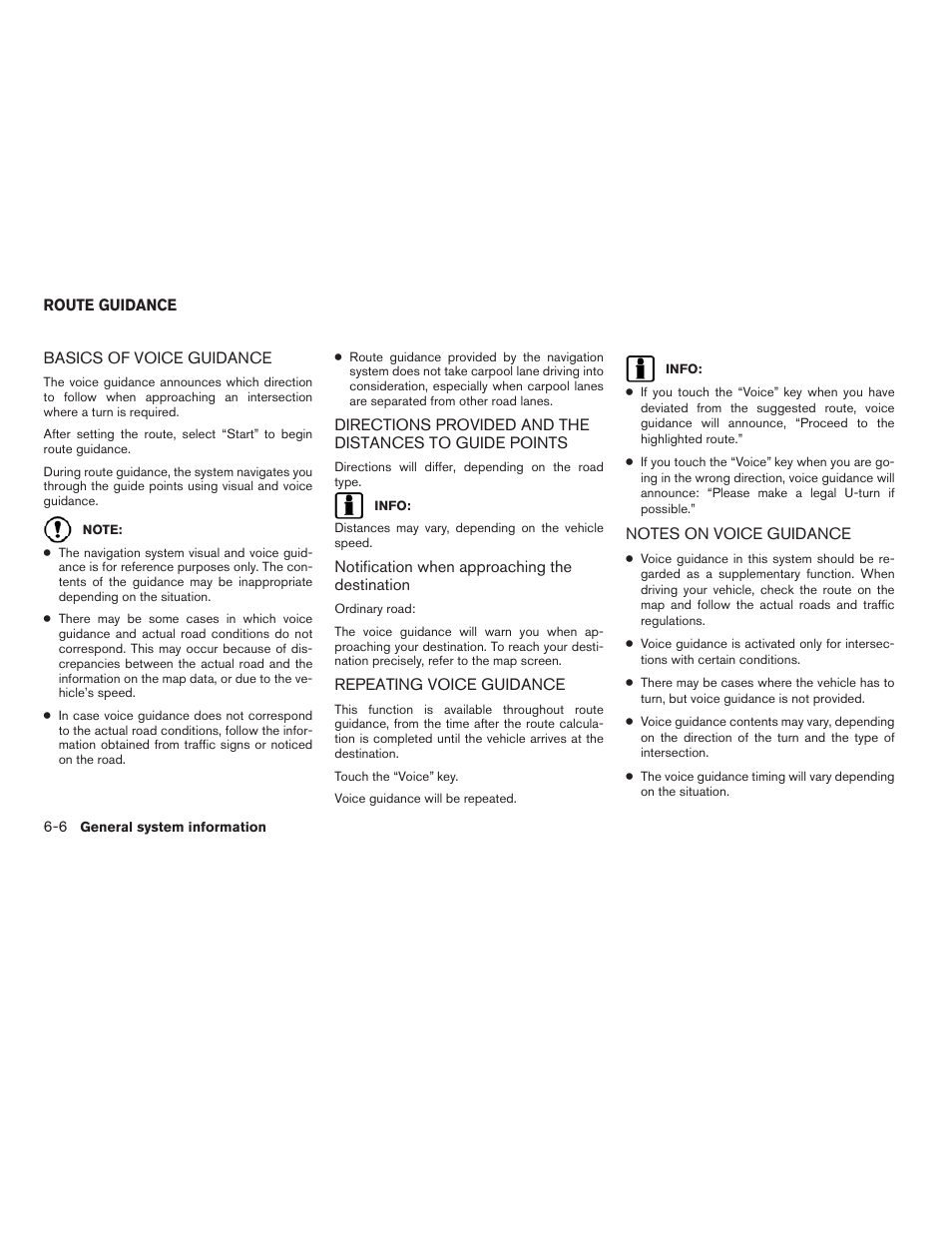 Route guidance -6 | NISSAN 2010 Versa User Manual | Page 69 / 79