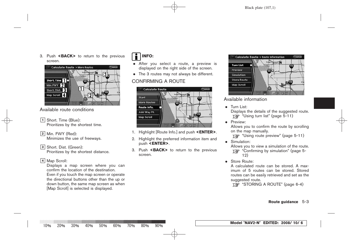 Confirming a route -3 | NISSAN 2009 Murano User Manual | Page 105 / 264