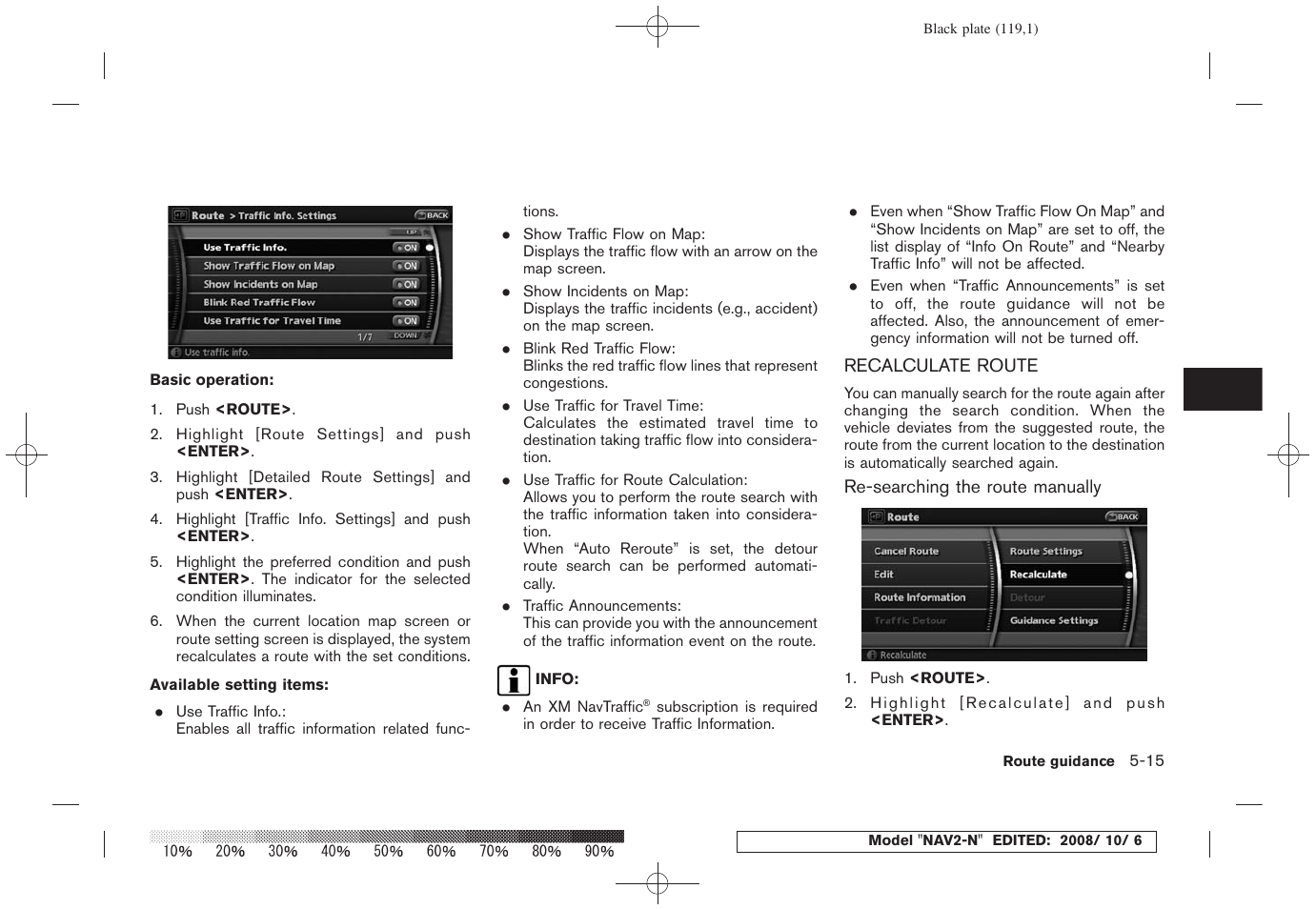 Recalculate route -15 | NISSAN 2009 Murano User Manual | Page 117 / 264