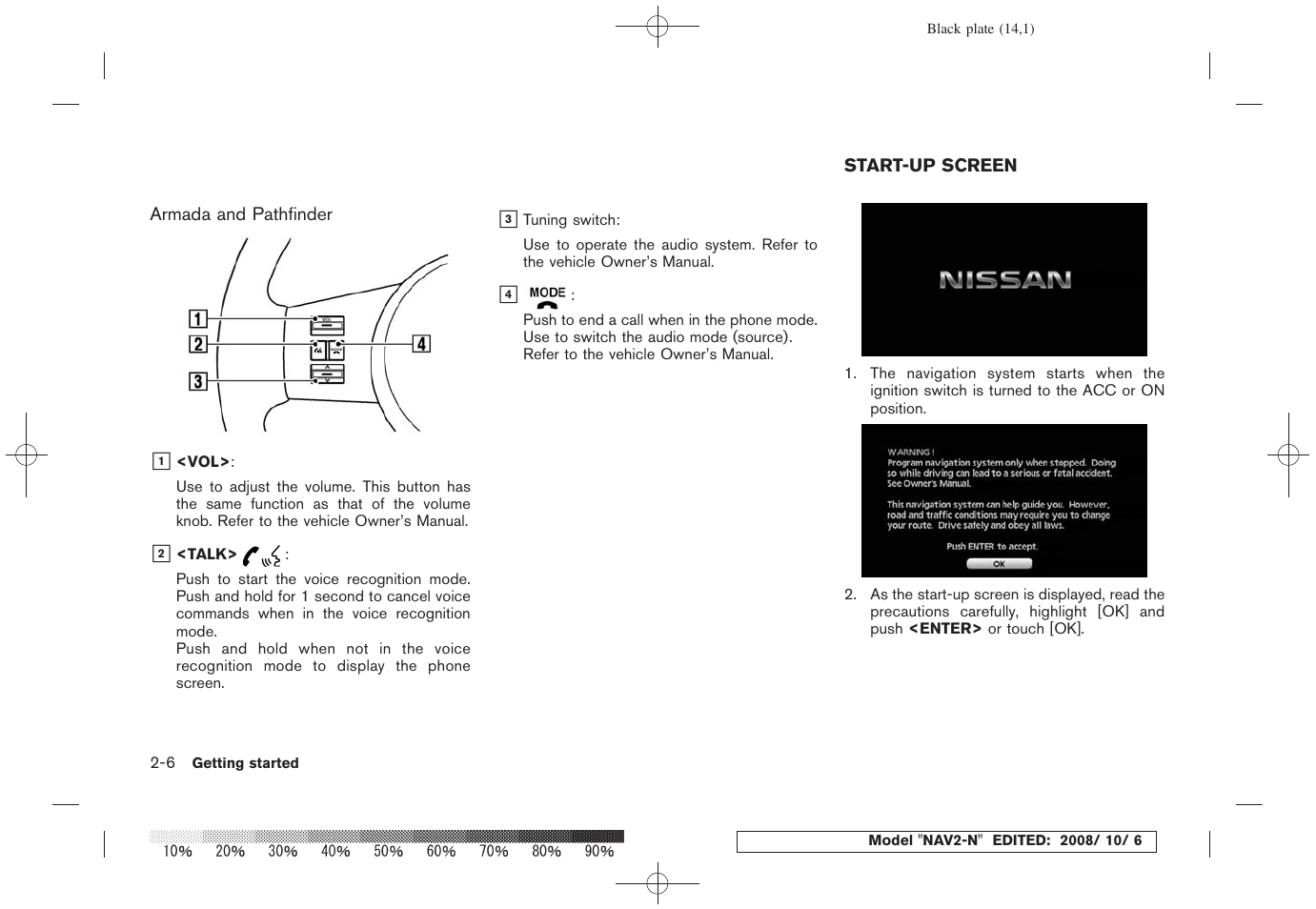 Start-up screen -6 | NISSAN 2009 Murano User Manual | Page 12 / 264