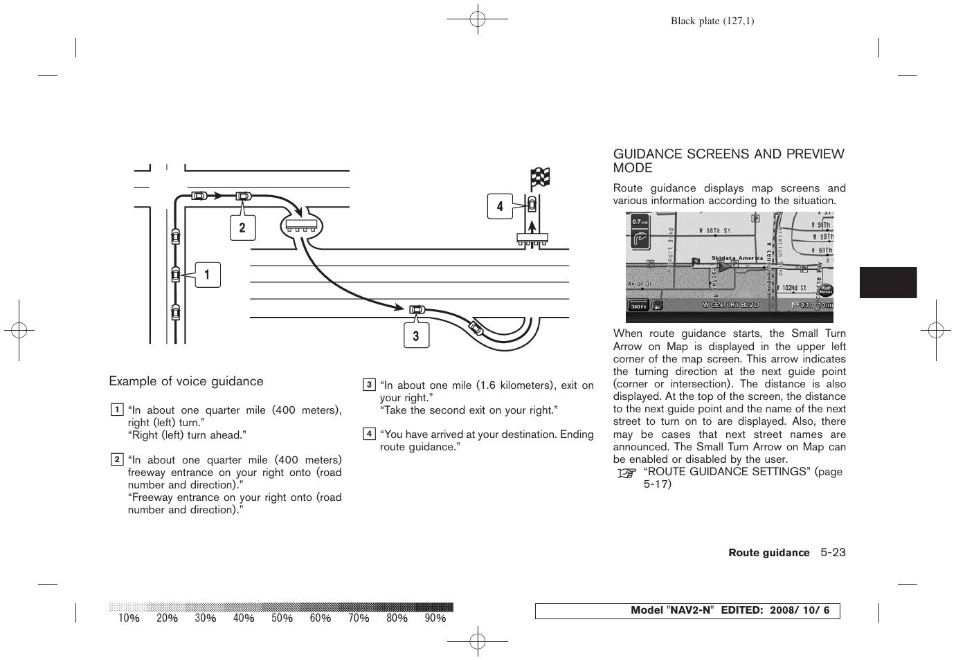 Guidance screens and preview mode -23 | NISSAN 2009 Murano User Manual | Page 125 / 264