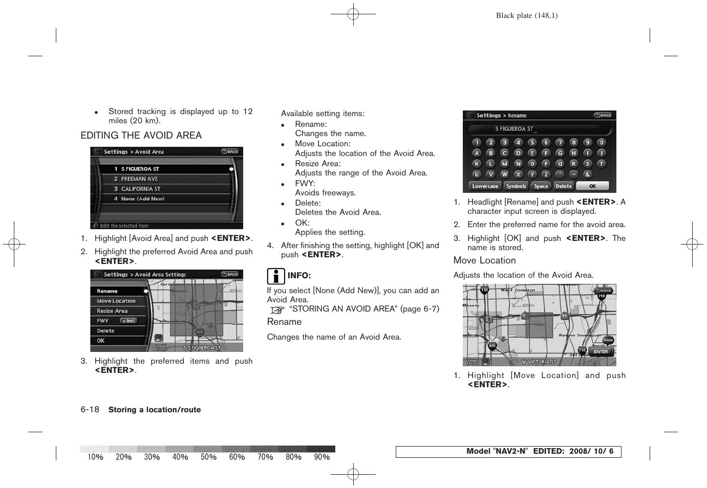 Editing the avoid area -18 | NISSAN 2009 Murano User Manual | Page 146 / 264