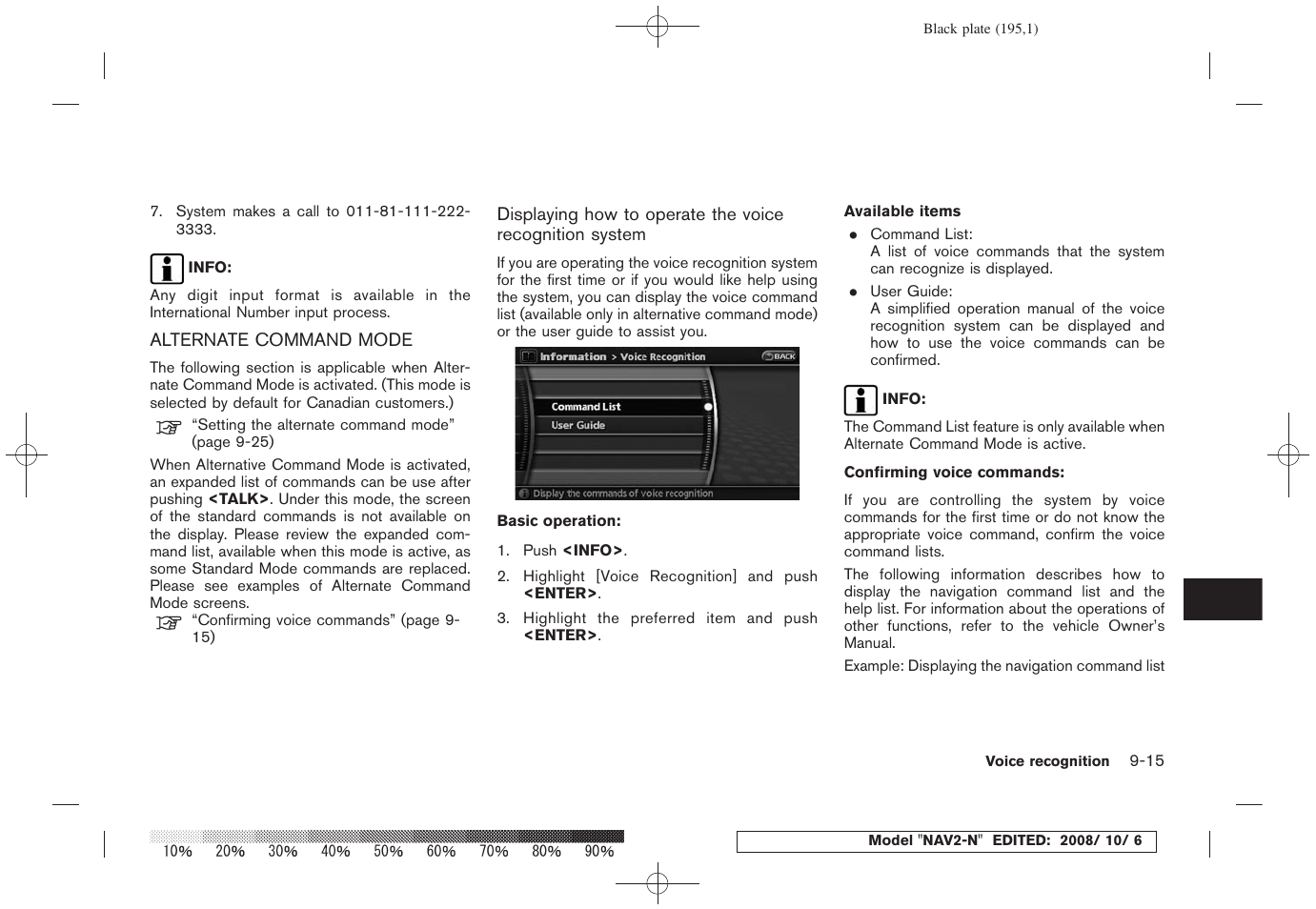 Alternate command mode -15 | NISSAN 2009 Murano User Manual | Page 187 / 264