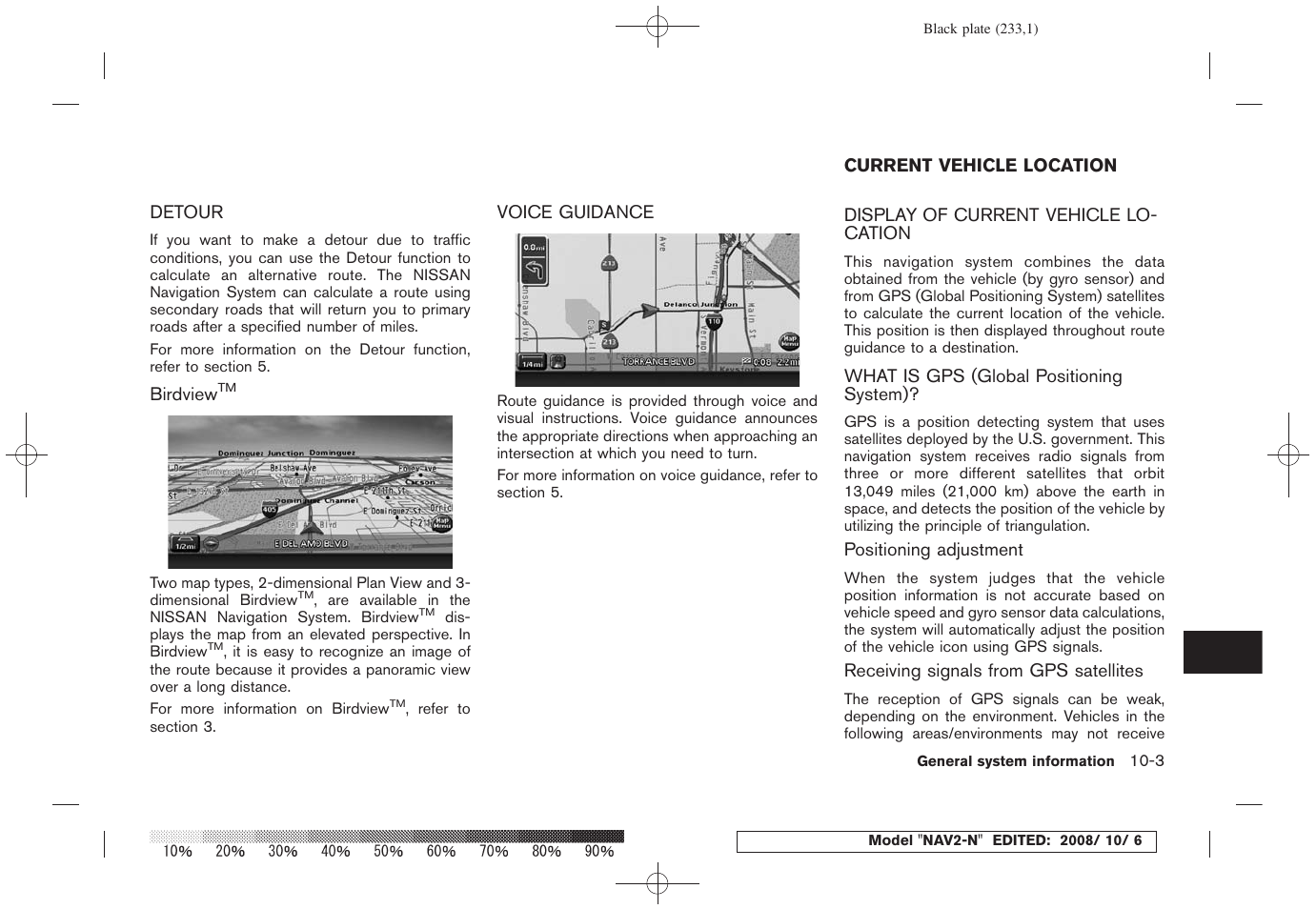 Detour -3 birdview, Voice guidance -3, Current vehicle location -3 | NISSAN 2009 Murano User Manual | Page 225 / 264