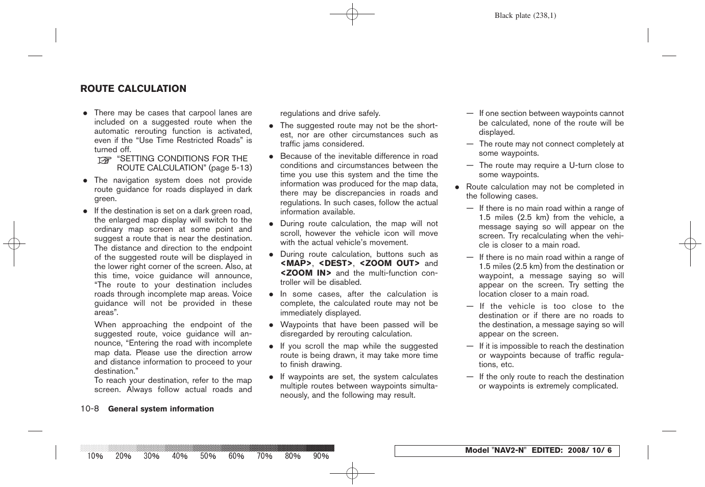 Route calculation -8 | NISSAN 2009 Murano User Manual | Page 230 / 264