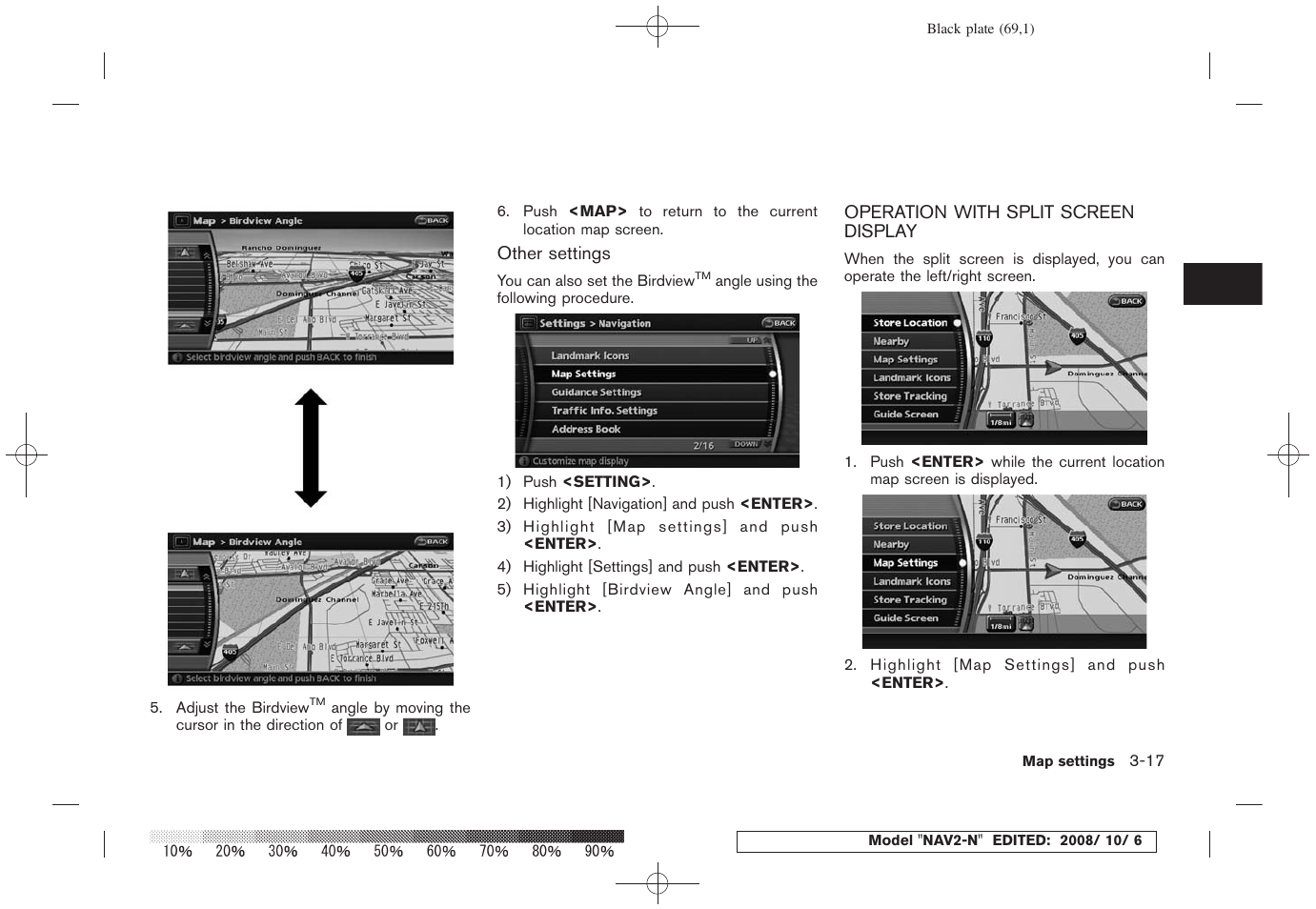 Operation with split screen display -17 | NISSAN 2009 Murano User Manual | Page 67 / 264