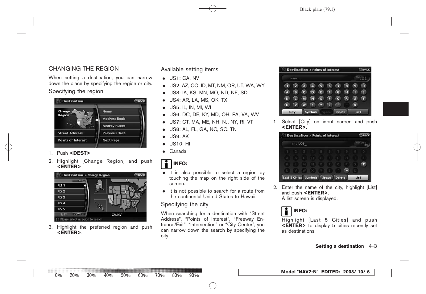 Changing the region -3 | NISSAN 2009 Murano User Manual | Page 77 / 264