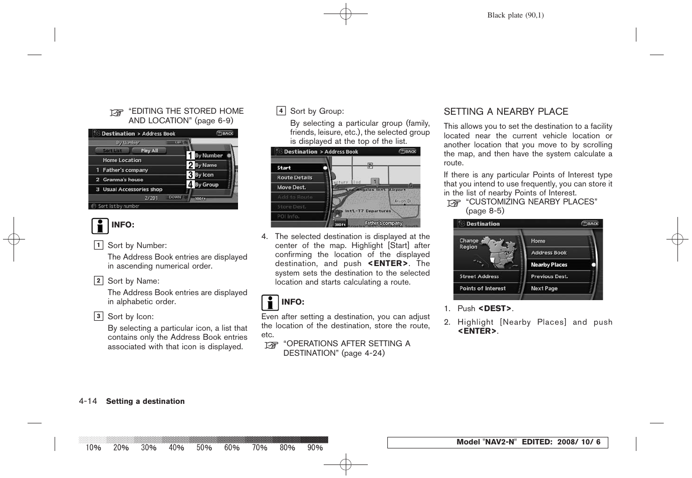 Setting a nearby place -14 | NISSAN 2009 Murano User Manual | Page 88 / 264