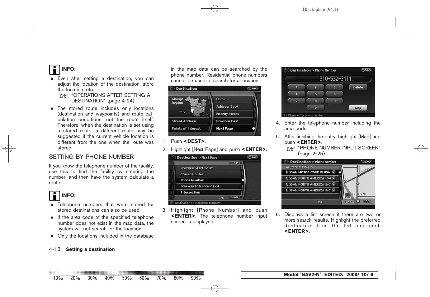 Setting by phone number -18 | NISSAN 2009 Murano User Manual | Page 92 / 264