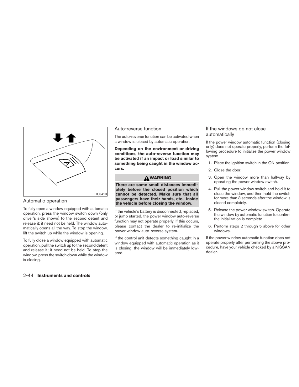 NISSAN 2010 Maxima User Manual | Page 117 / 458