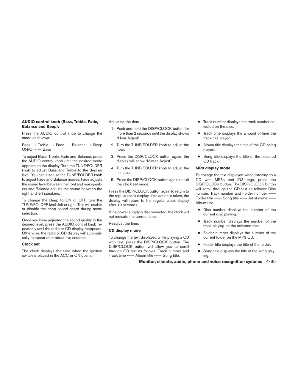 NISSAN 2010 Maxima User Manual | Page 226 / 458