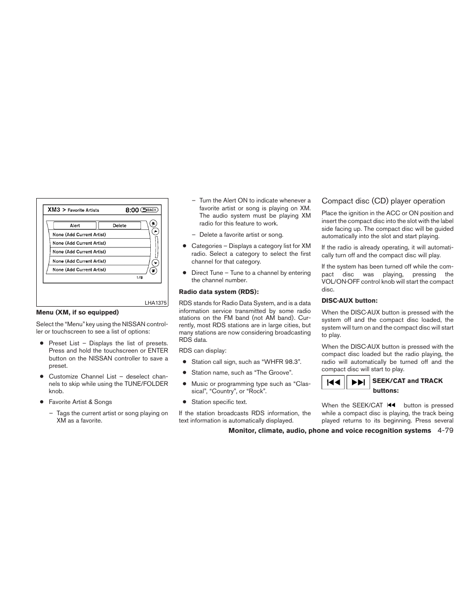 NISSAN 2010 Maxima User Manual | Page 240 / 458