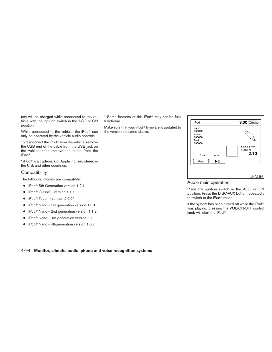 NISSAN 2010 Maxima User Manual | Page 255 / 458