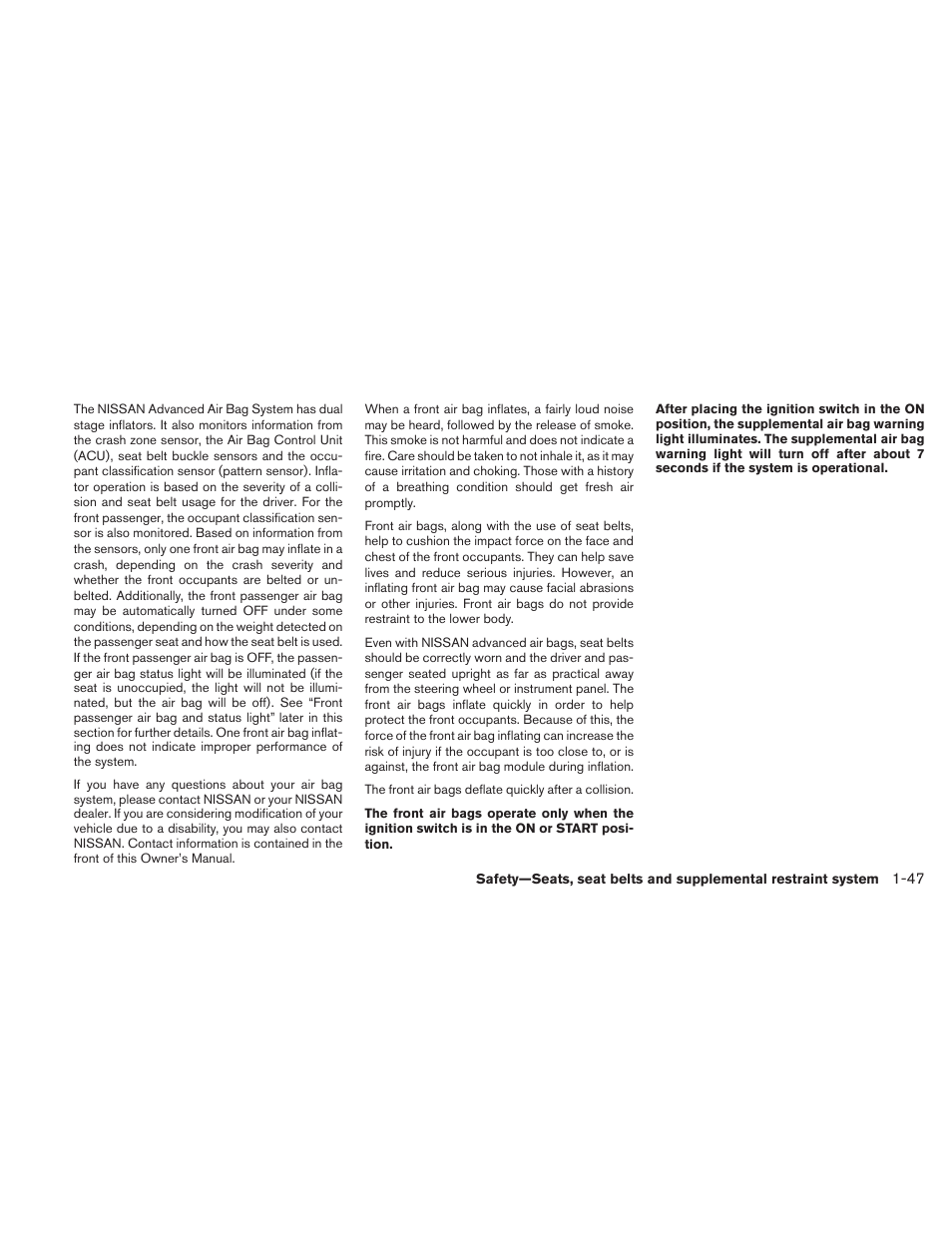 NISSAN 2010 Maxima User Manual | Page 64 / 458