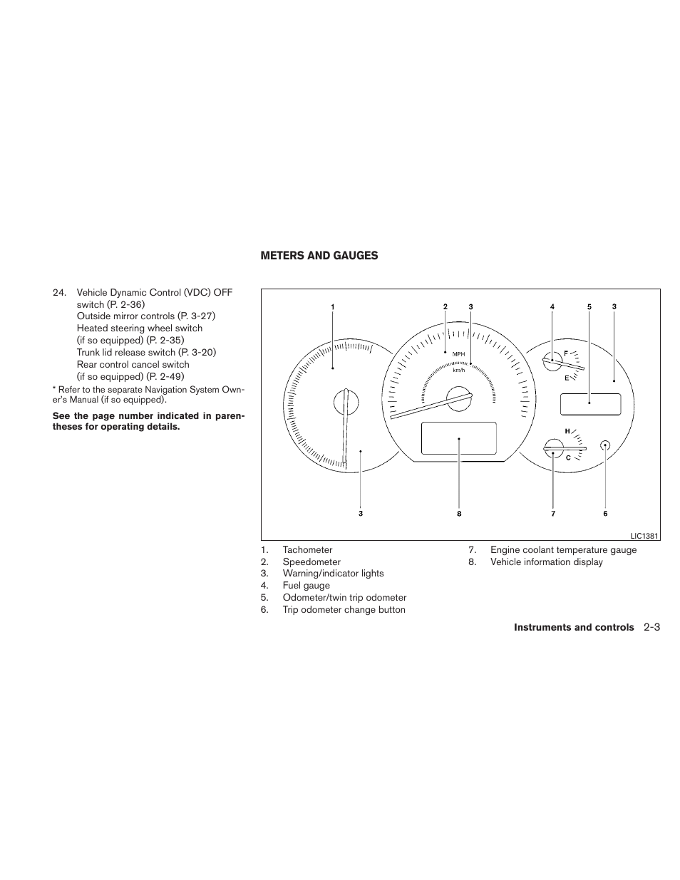 Meters and gauges -3 | NISSAN 2010 Maxima User Manual | Page 76 / 458