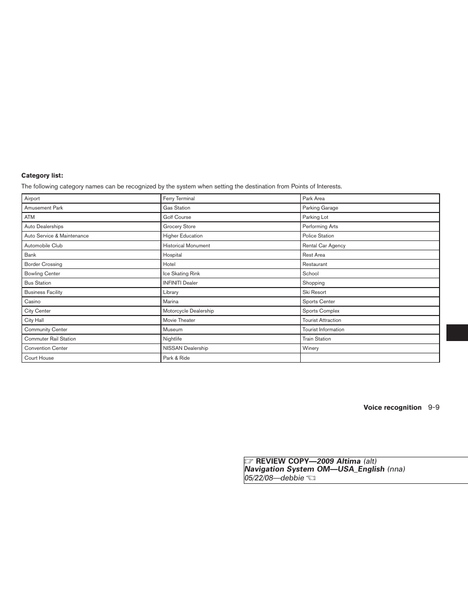 NISSAN 2009 Altima Coupe User Manual | Page 198 / 238