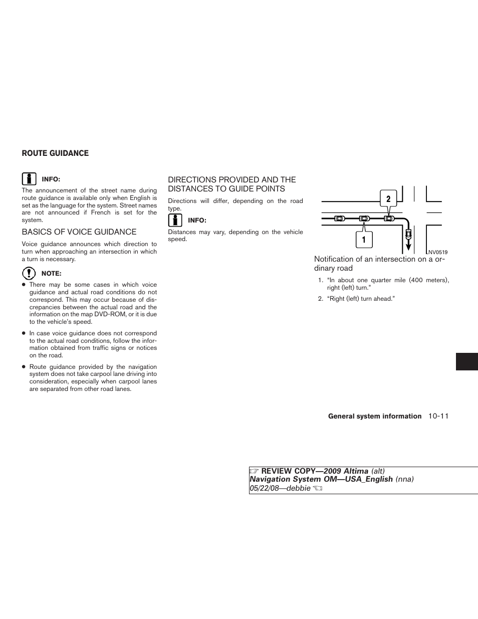 Route guidance -11 | NISSAN 2009 Altima Coupe User Manual | Page 210 / 238