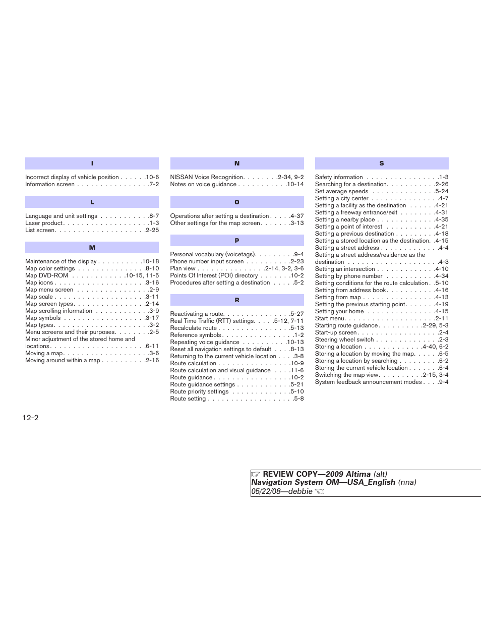 NISSAN 2009 Altima Coupe User Manual | Page 237 / 238