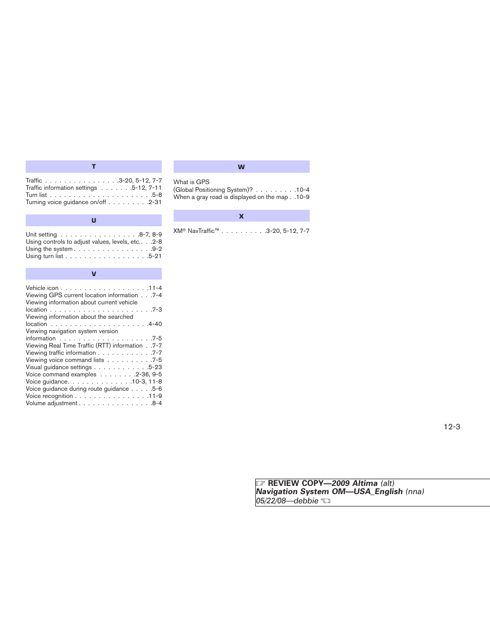 NISSAN 2009 Altima Coupe User Manual | Page 238 / 238