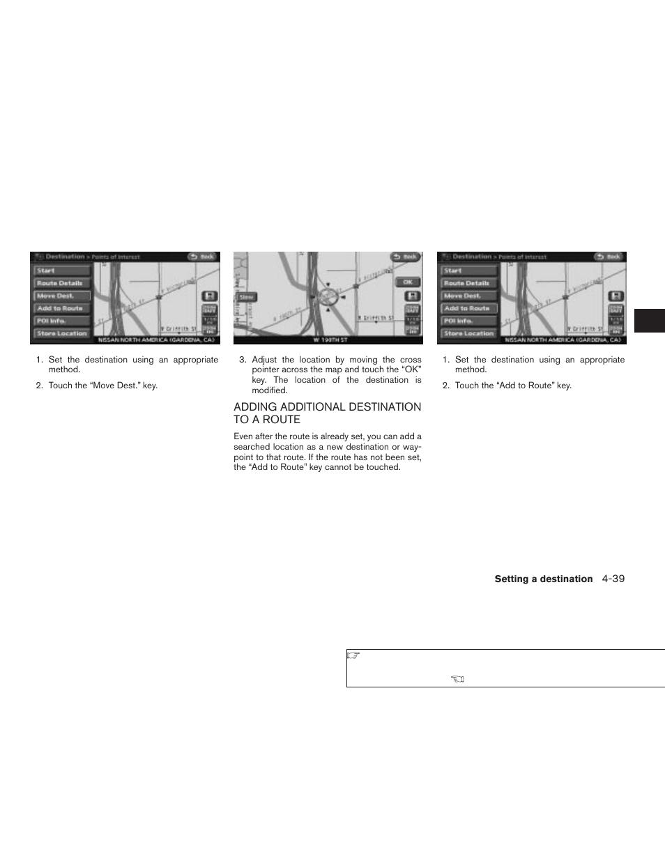 Adding additional destination to a route -39 | NISSAN 2008 Altima Sedan User Manual | Page 103 / 237