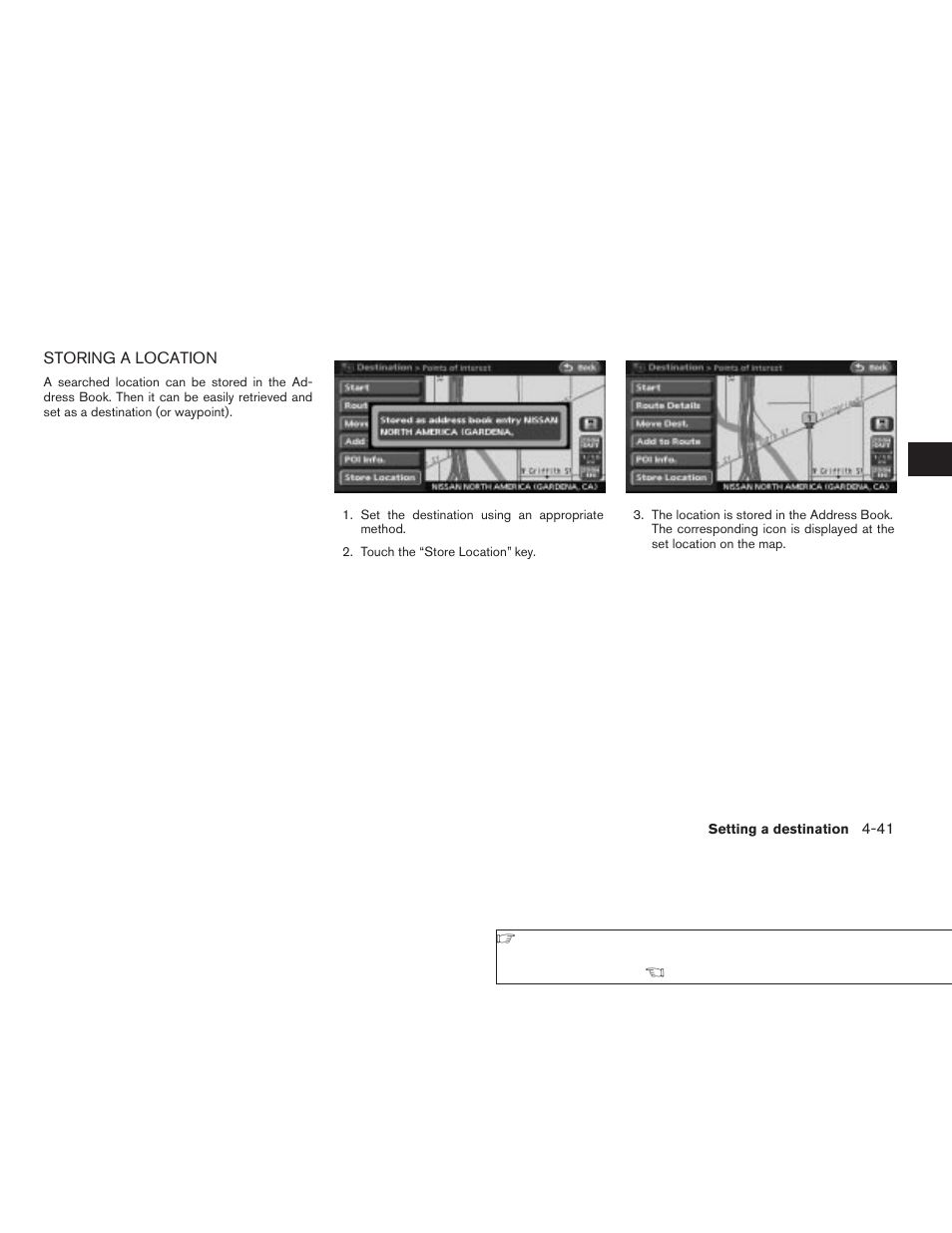 Storing a location -41 | NISSAN 2008 Altima Sedan User Manual | Page 105 / 237