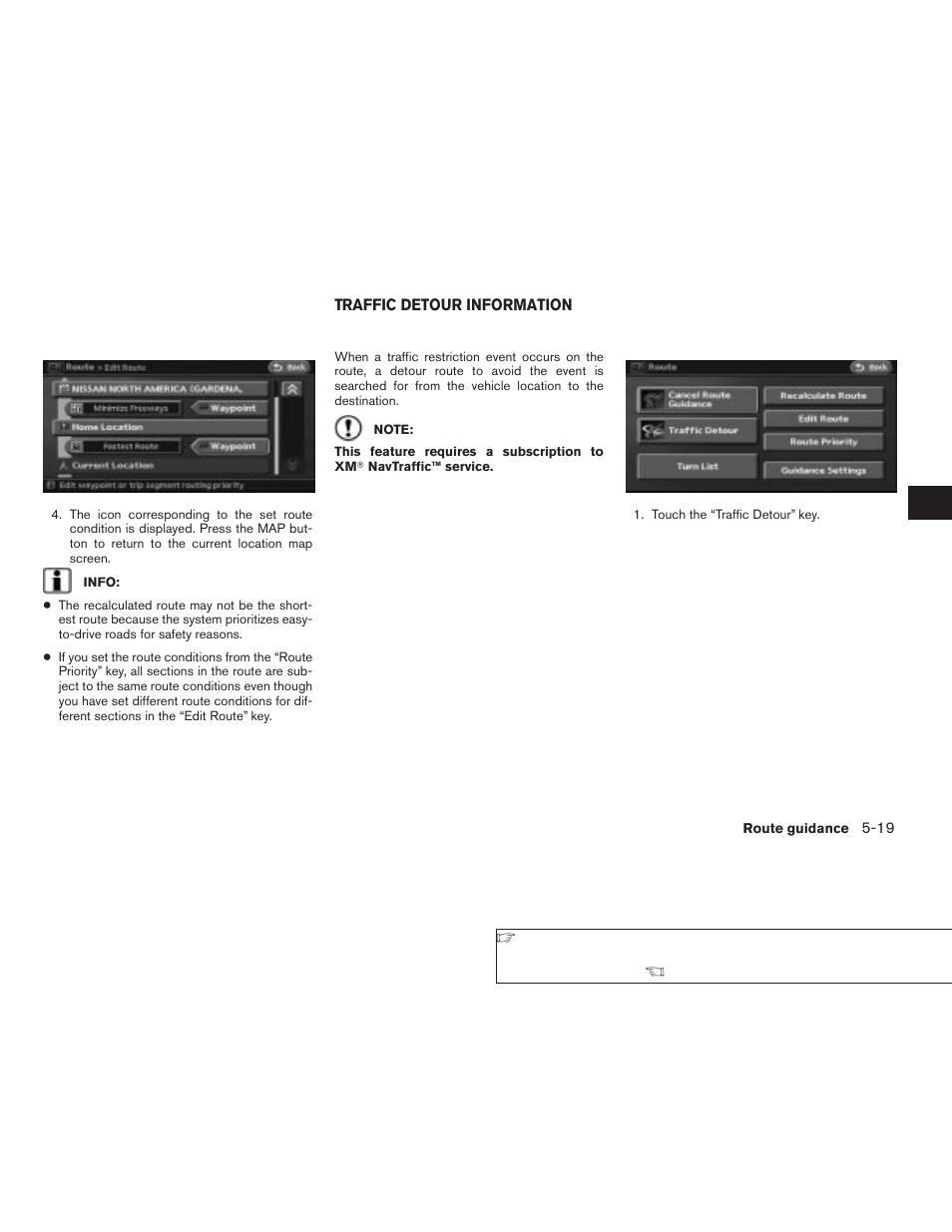 Traffic detour information -19 | NISSAN 2008 Altima Sedan User Manual | Page 125 / 237