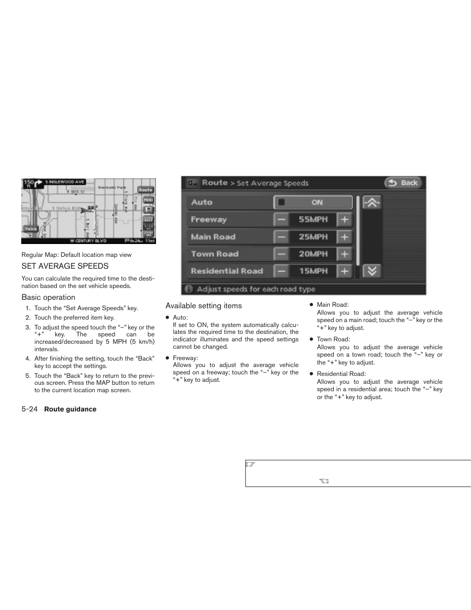 Set average speeds -24 | NISSAN 2008 Altima Sedan User Manual | Page 130 / 237