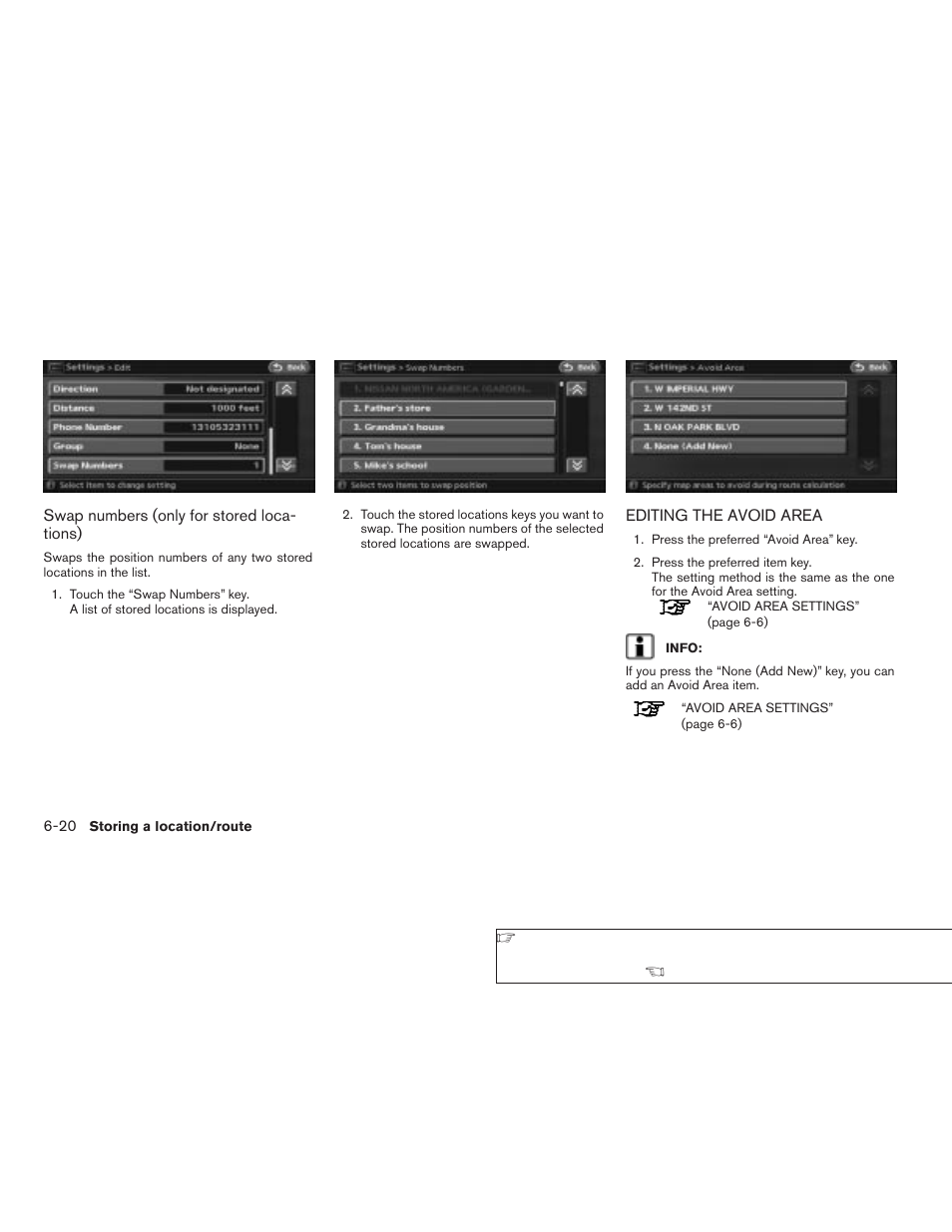 Editing the avoid area -20 | NISSAN 2008 Altima Sedan User Manual | Page 152 / 237