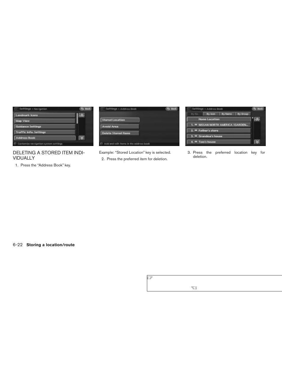 Deleting a stored item individually -22 | NISSAN 2008 Altima Sedan User Manual | Page 154 / 237